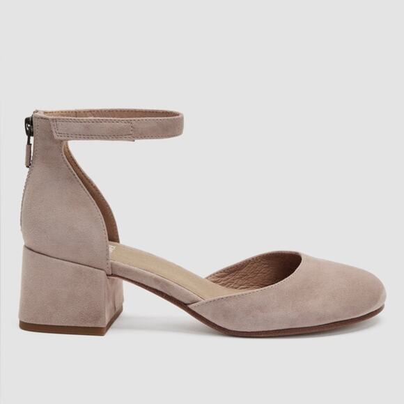 Eileen Fisher Suede Dota Pumps Earth Tan Women’s Size 7.5 New Block Heel Leather - Picture 2 of 9